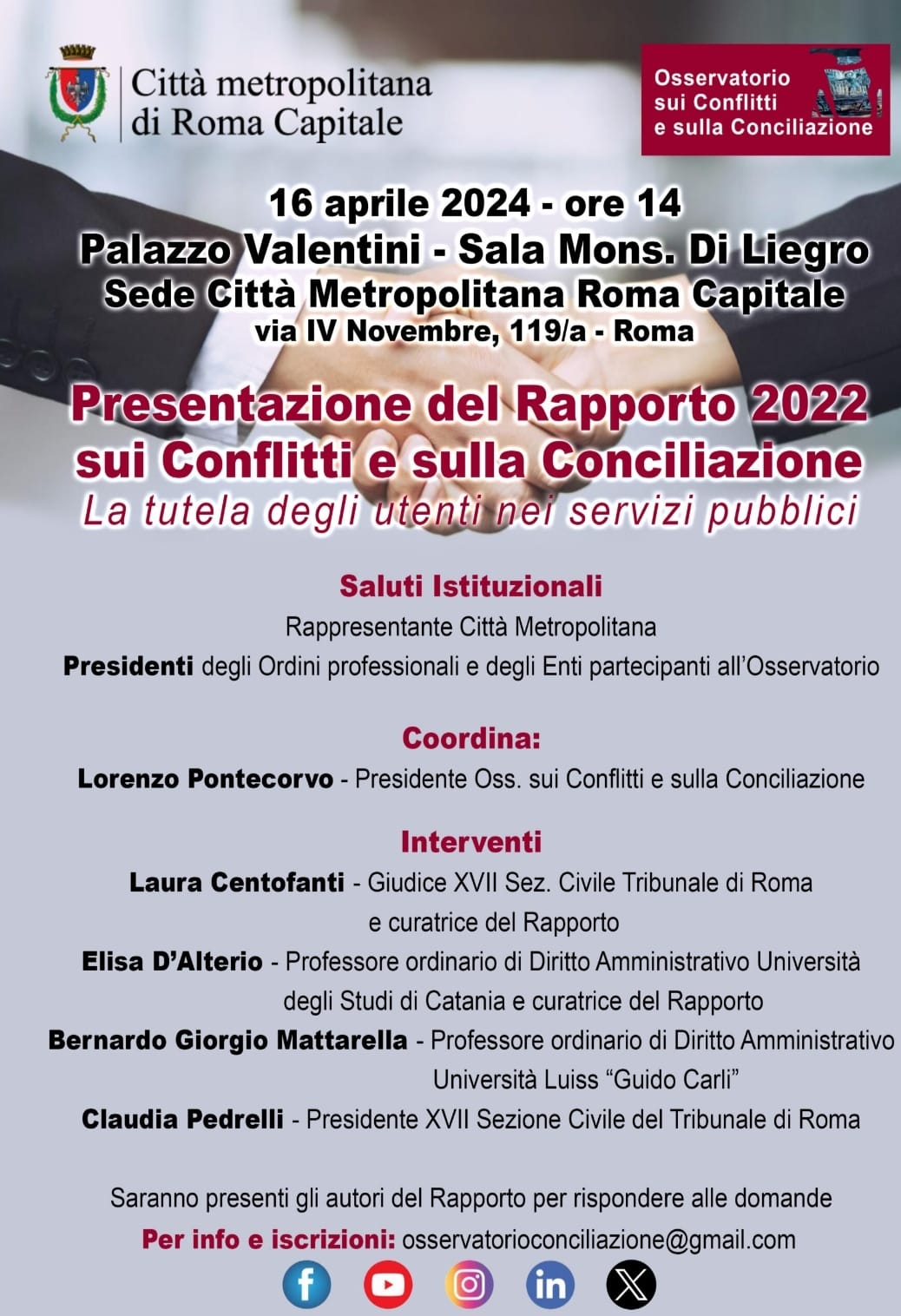 Presentazione del Rapporto 2022 sui Conflitti e sulla Conciliazione